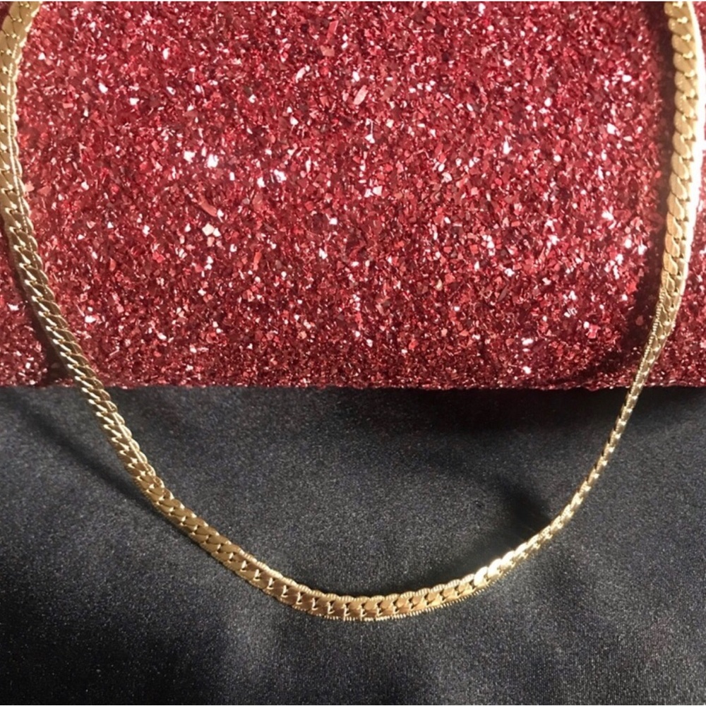24” Gold Herringbone Chain Necklace